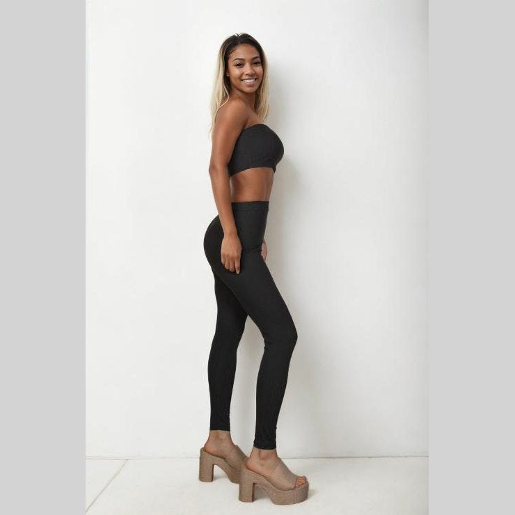 Ribbed Tube Top & Leggings Set