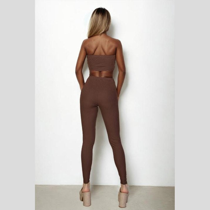 Ribbed Tube Top & Leggings Set
