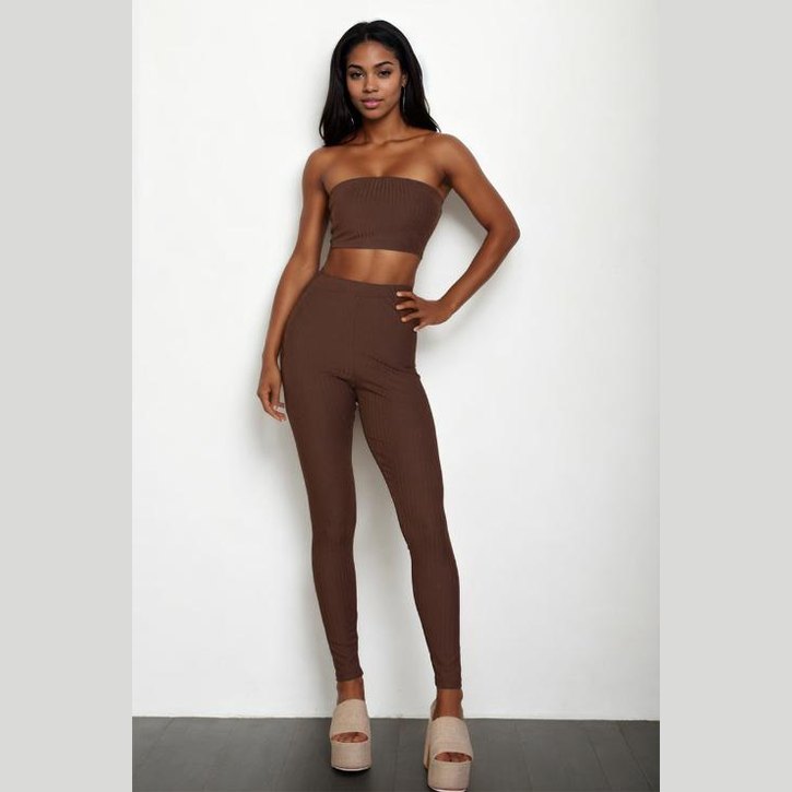 Ribbed Tube Top & Leggings Set