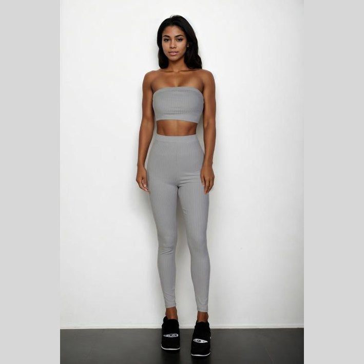 Ribbed Tube Top & Leggings Set