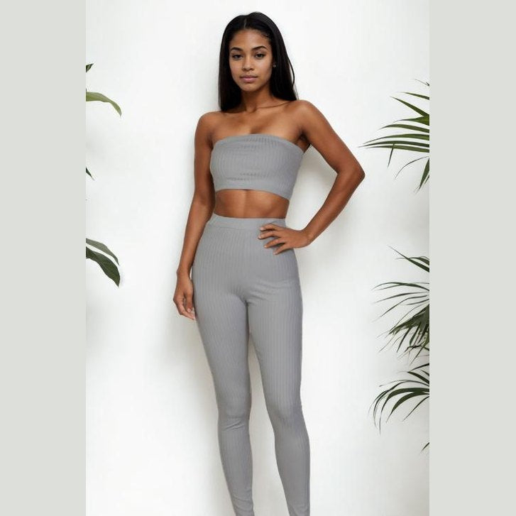 Ribbed Tube Top & Leggings Set