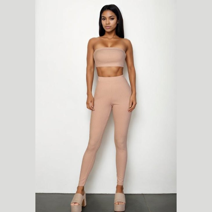 Ribbed Tube Top & Leggings Set