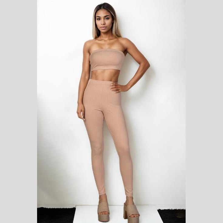 Ribbed Tube Top & Leggings Set