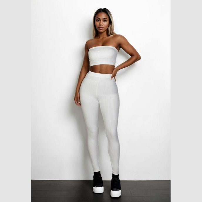Ribbed Tube Top & Leggings Set
