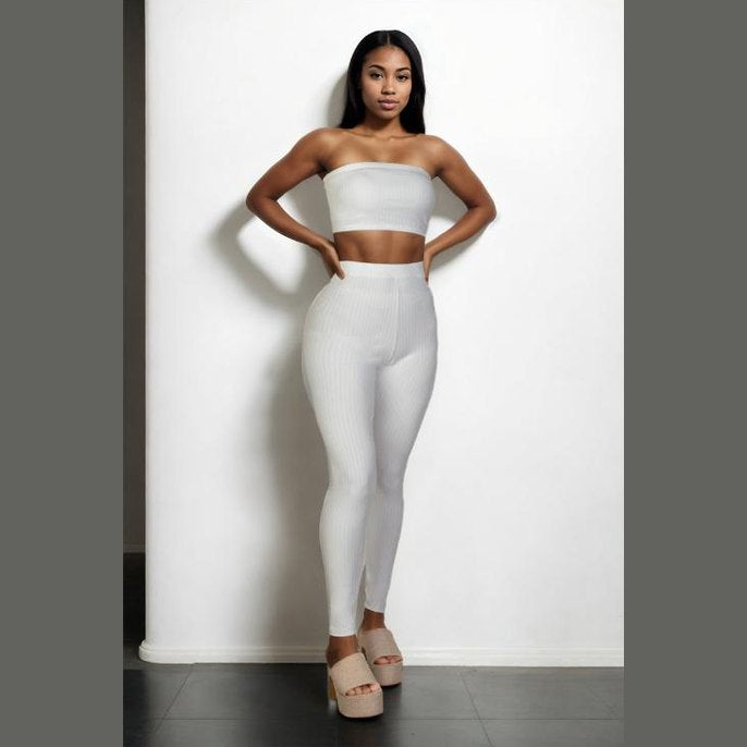 Ribbed Tube Top & Leggings Set