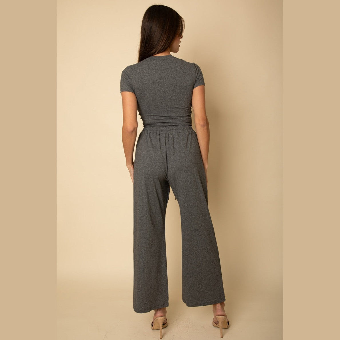 Relaxed Fit Top and Wide-Leg Pants Set