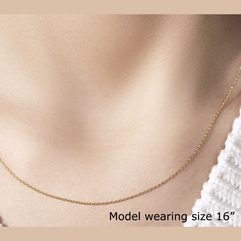 14k Yellow Gold Oval Cable Link Chain (0.97 mm)