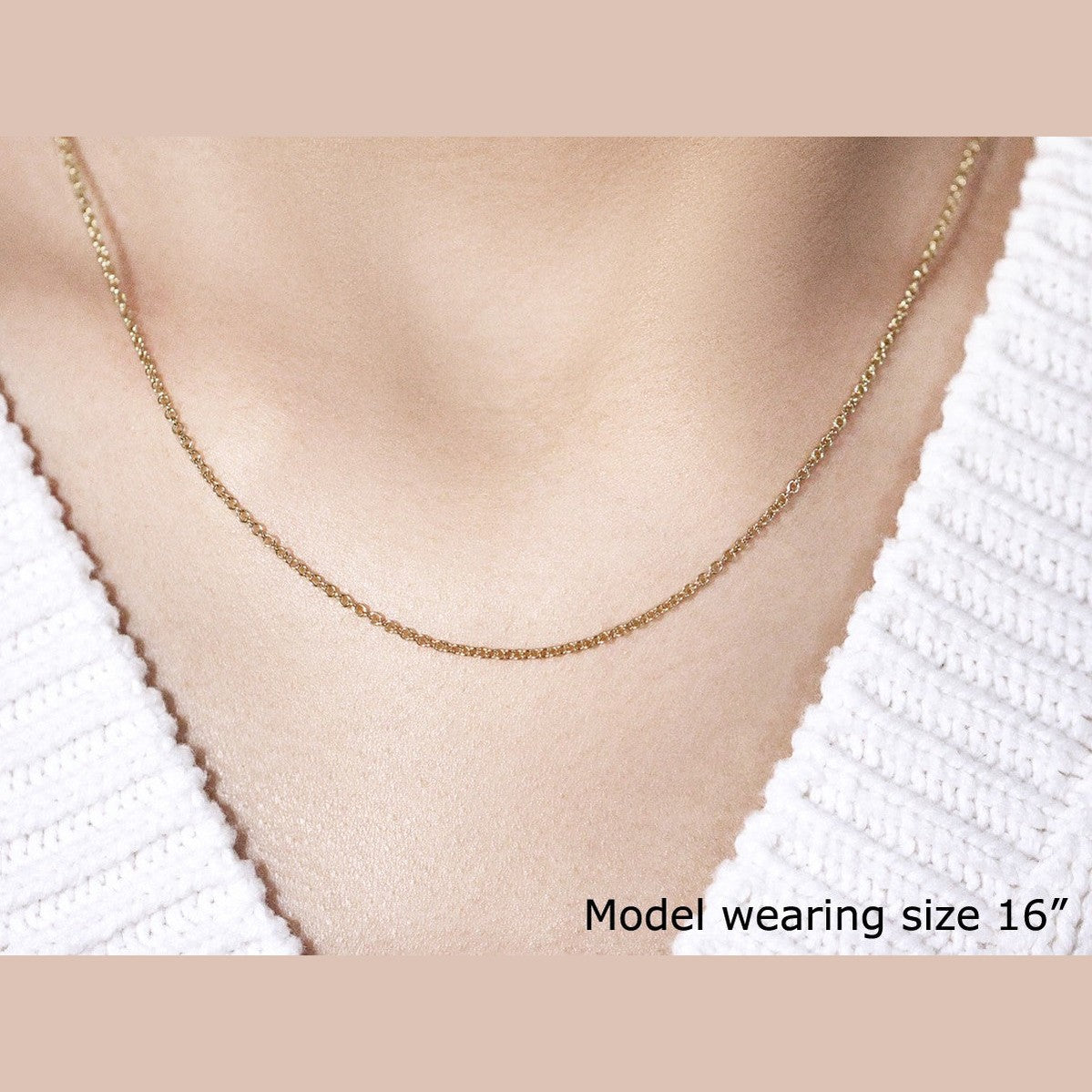 14k Yellow Gold Round Cable Link Chain (1.5 mm)