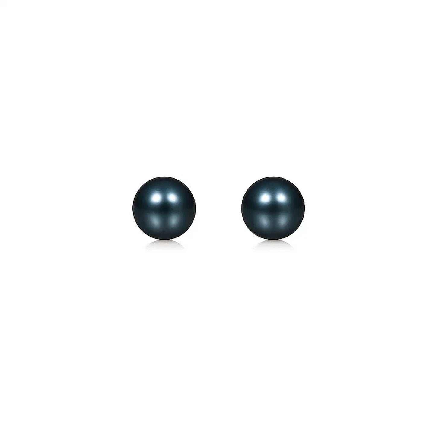 14k Yellow Gold Cultured Black Pearl Stud Earrings (6mm)