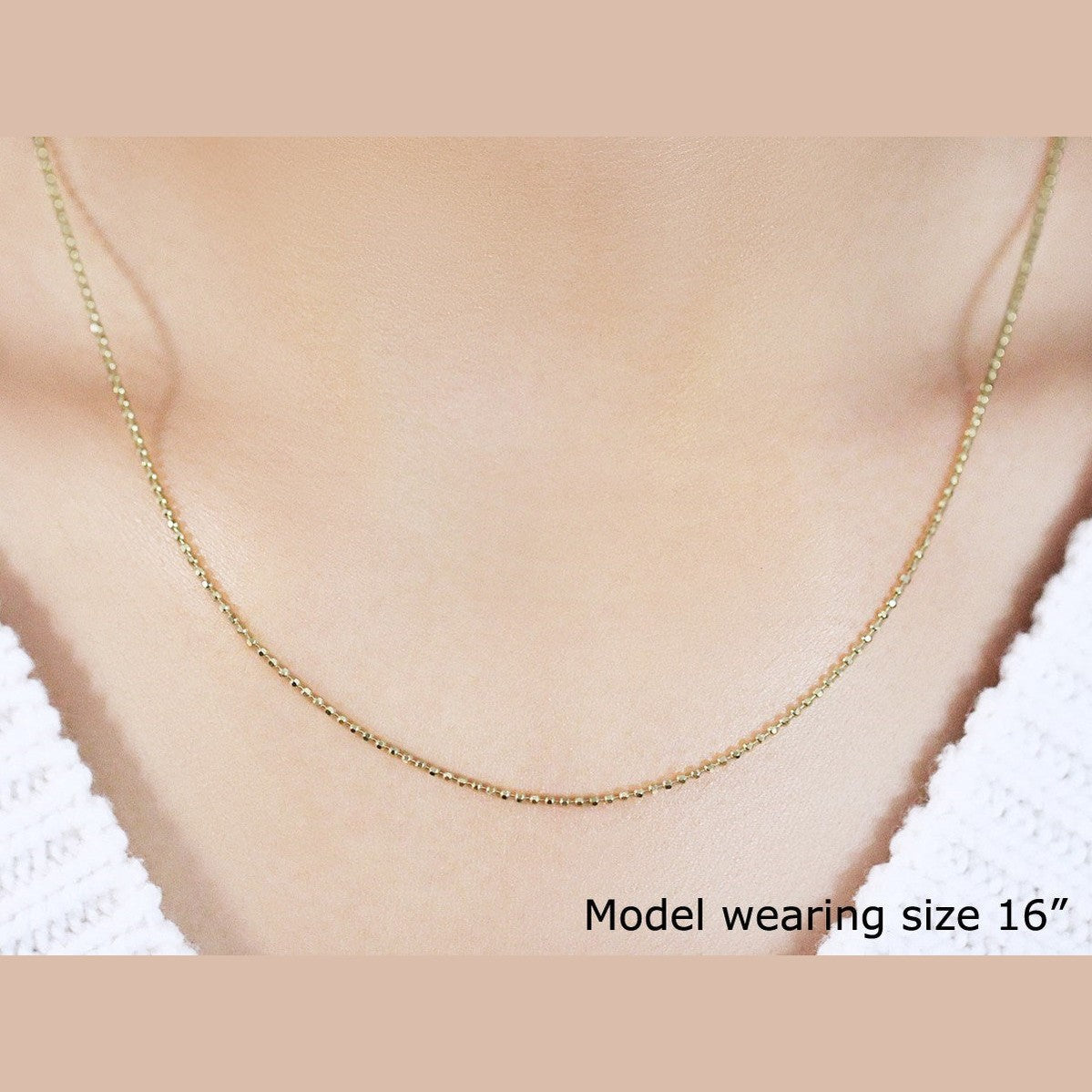 14k Yellow Gold Diamond-Cut Bead Chain (1.10 mm)