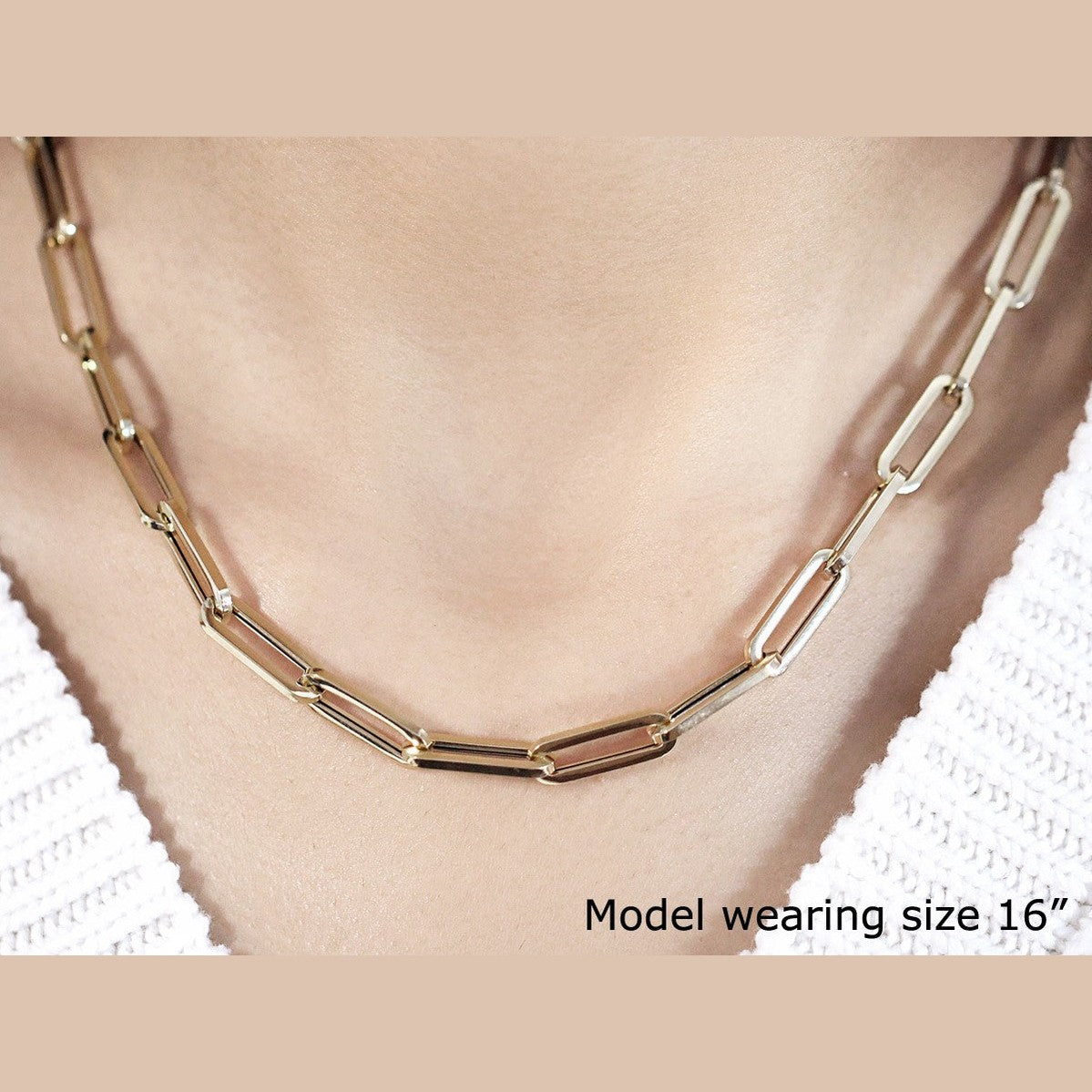 14K Yellow Gold Wide Paperclip Chain (6.1 mm)