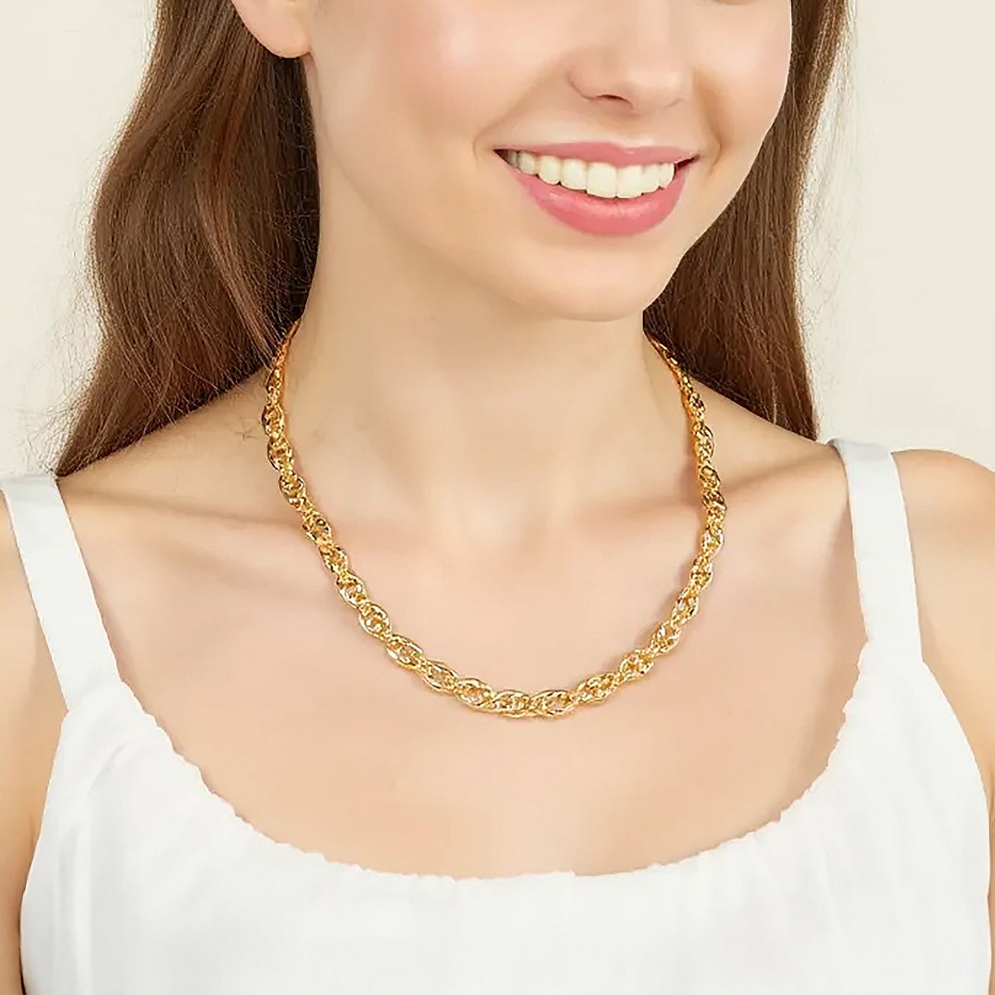14k Yellow Gold Puffed Mariner Link Chain (4.70 mm)
