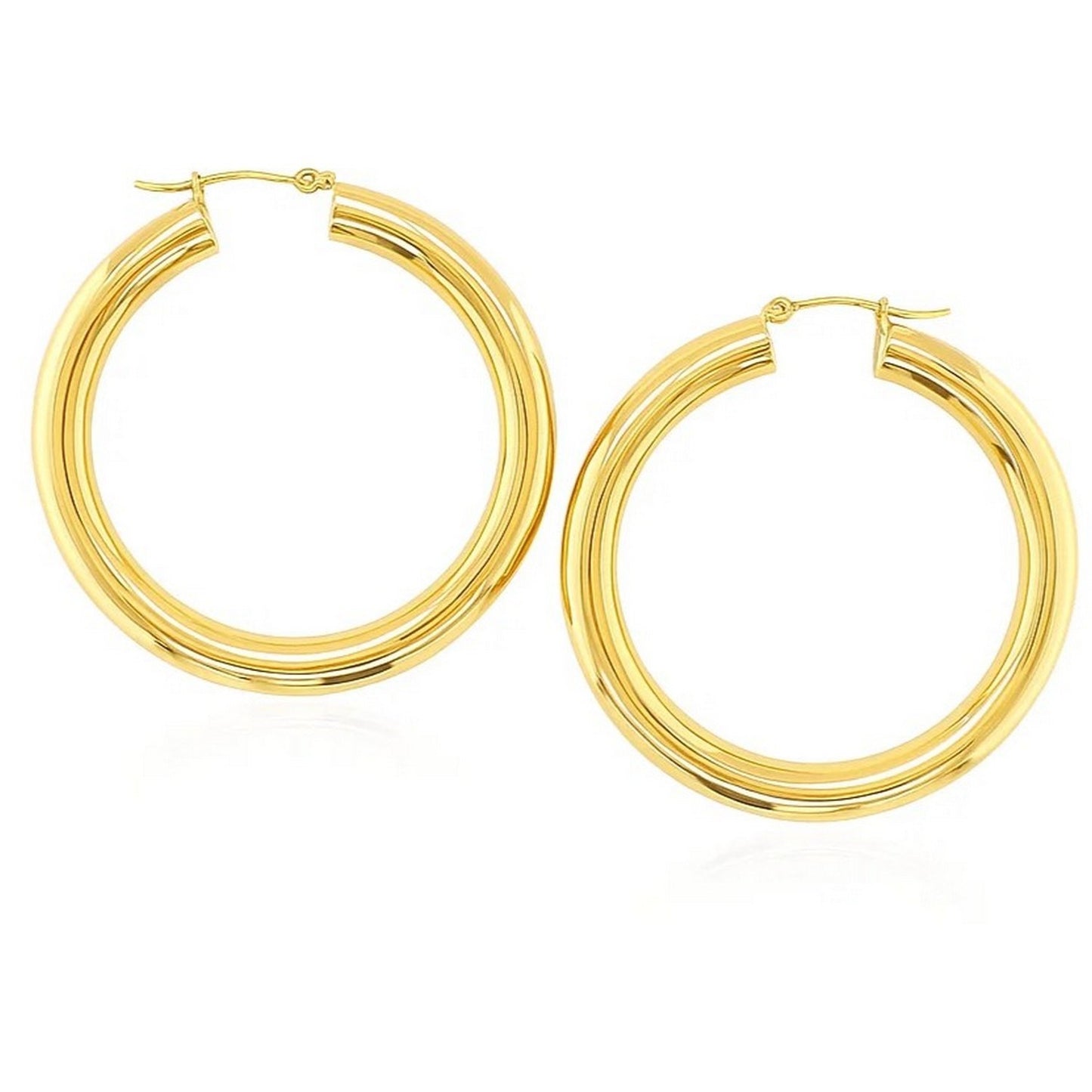 14k Yellow Gold Polished Hoop Earrings (5x40mm)