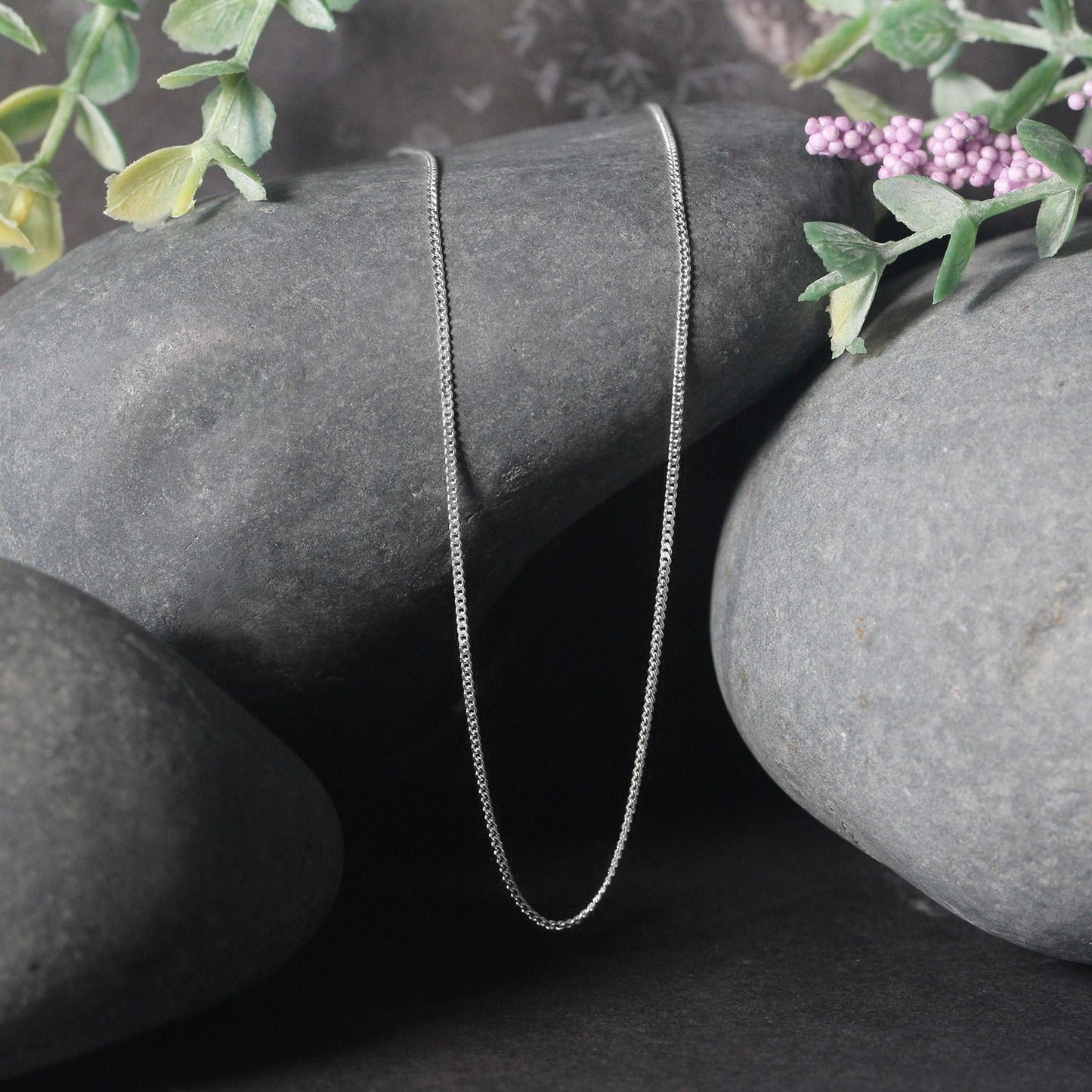 14k White Gold Gourmette Chain 1.0mm (1.00 mm)