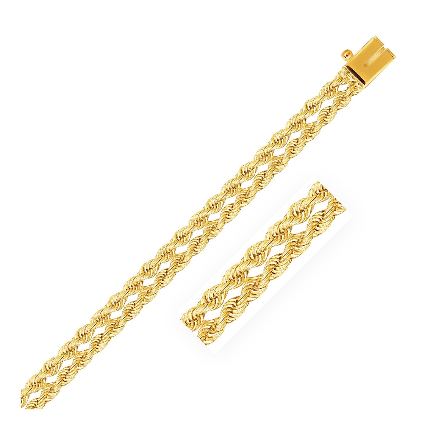 14k Yellow Gold Dual Row Rope Bracelet (4.80 mm)