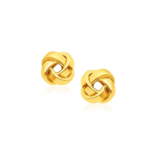 14k Yellow Gold Classic Love Knot Stud Earrings