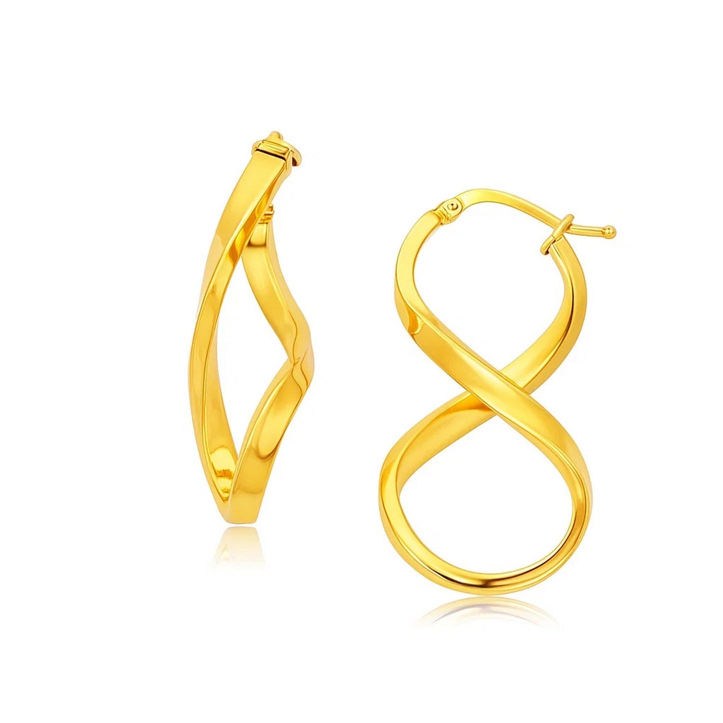 14k Yellow Gold Polished Infinity Shape Drop Earrings