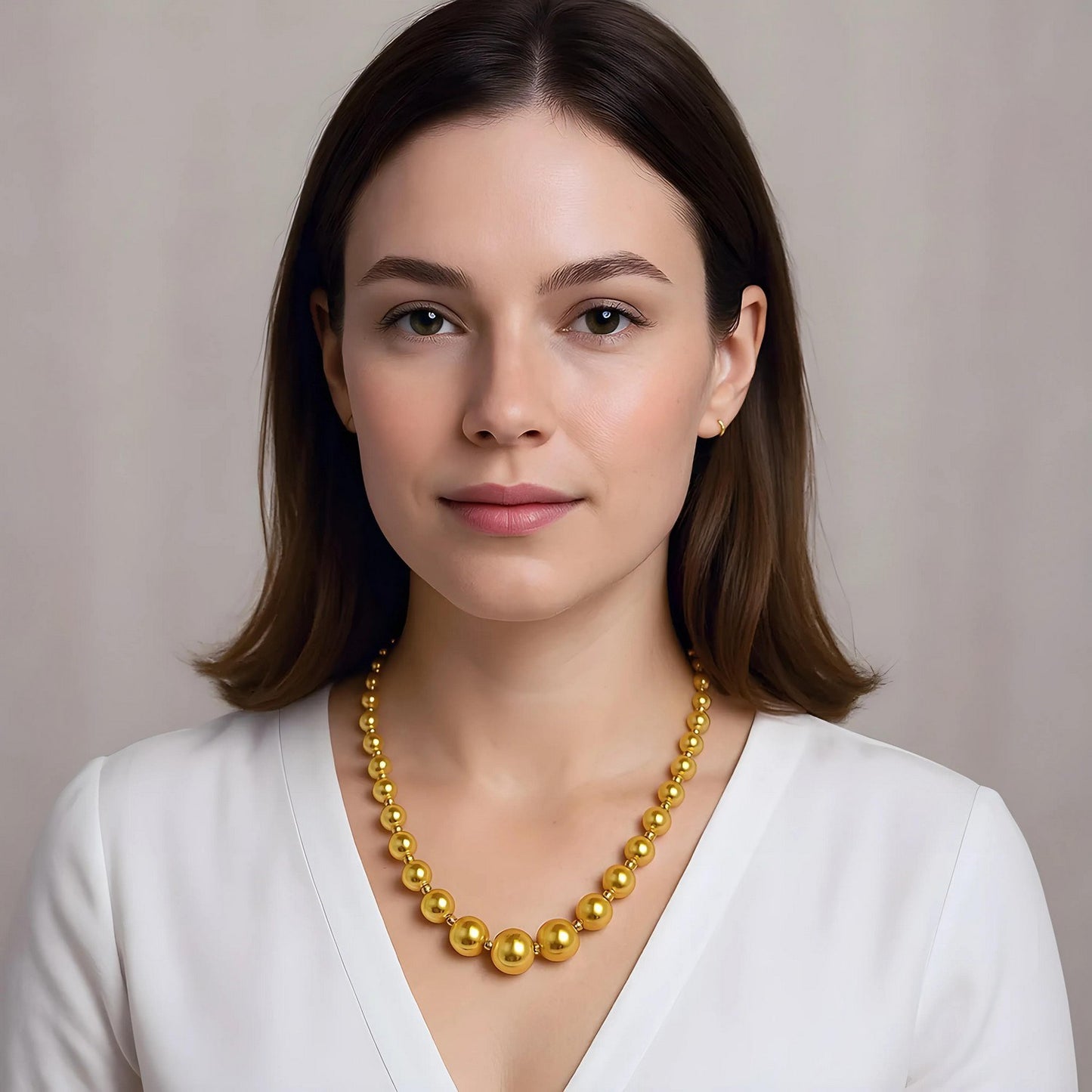 Graduated Bead Pallina Necklace in 14K Yellow Gold