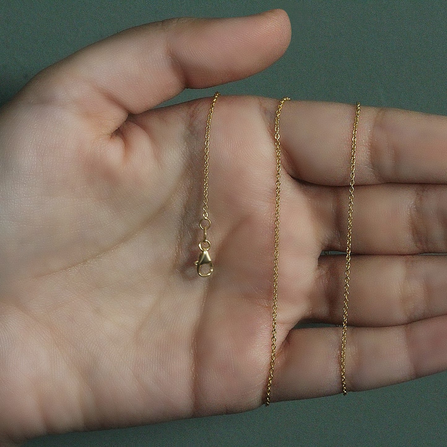 14k Yellow Gold Round Cable Link Chain (1.20 mm)