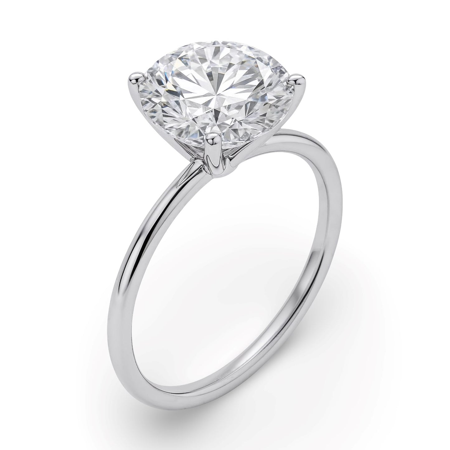 3 Carat Round Lab Grown IGI G/VS1 Diamond Solitaire Ring in 10K White Gold