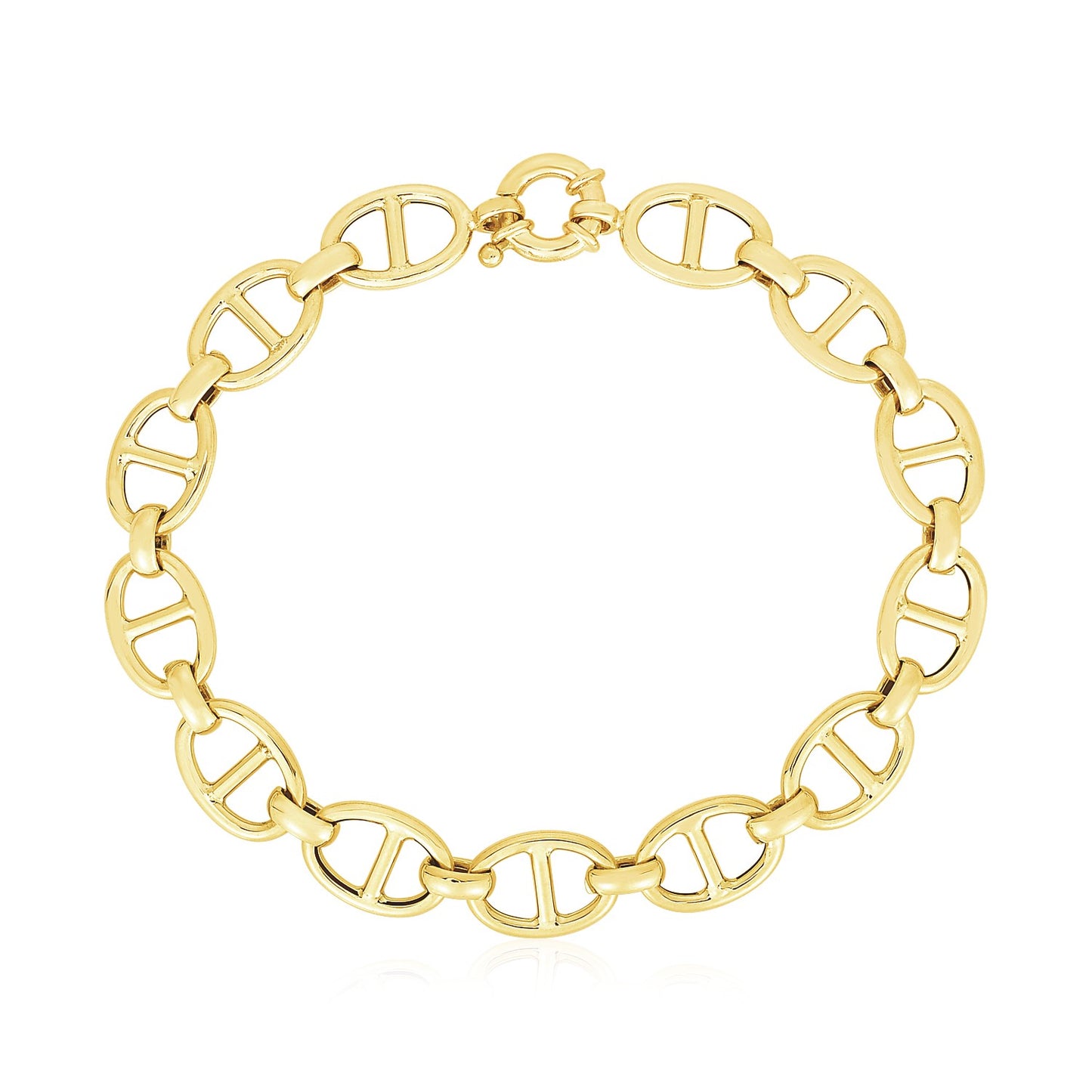 14k Yellow Gold High Polish Mariner Link Bracelet (8.80 mm)