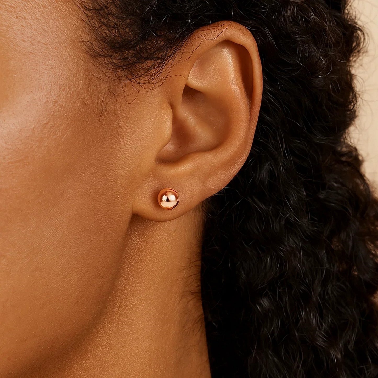 14k Rose Gold Round Stud Earrings (5mm)