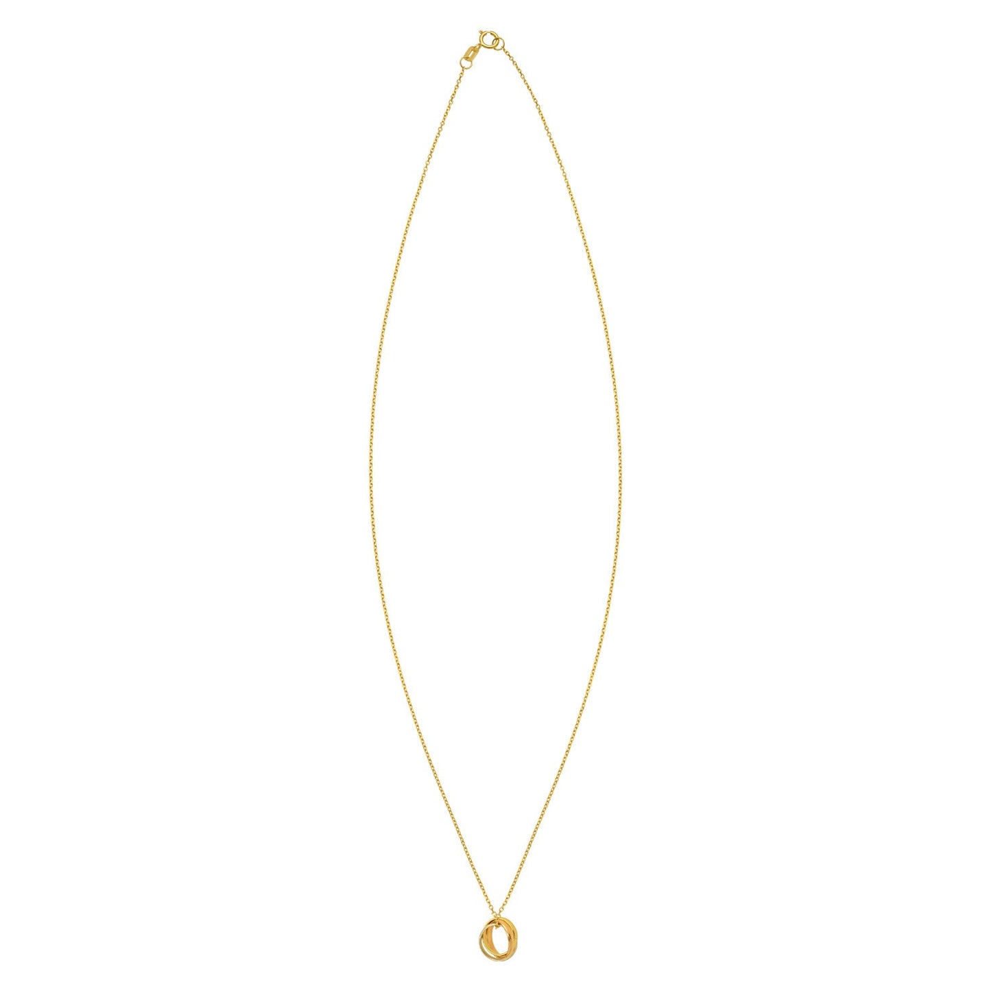 14K Tri Color Gold Trinity Chain Necklace