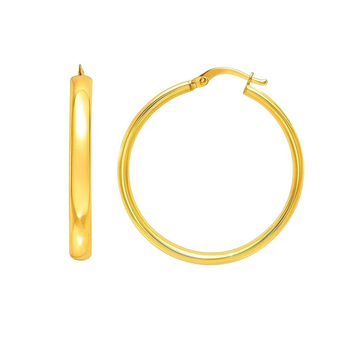 Medium Wedding Hoop Earrings in 14K Yellow Gold