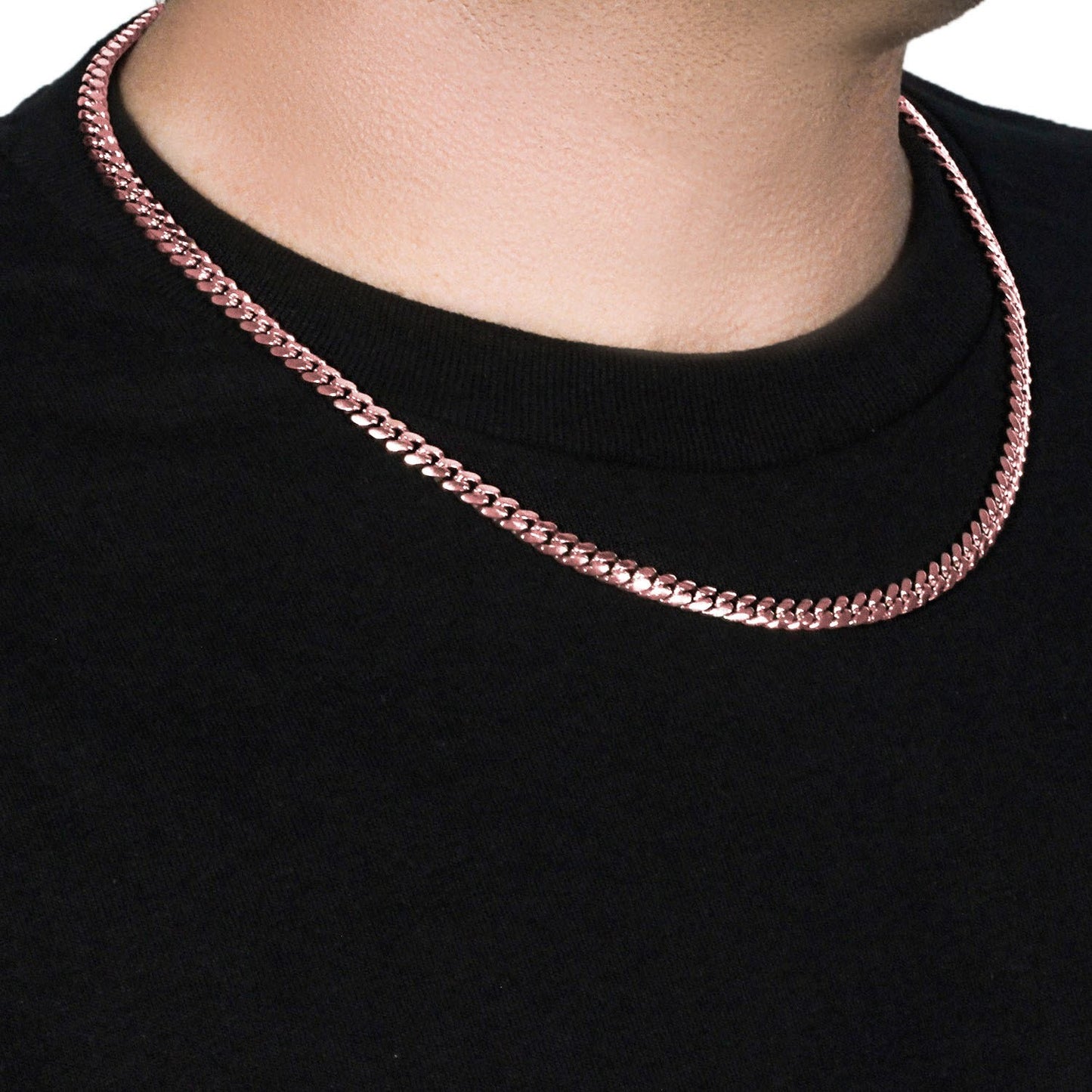 14k Rose Gold Classic Miami Cuban Solid Chain (6.10 mm)