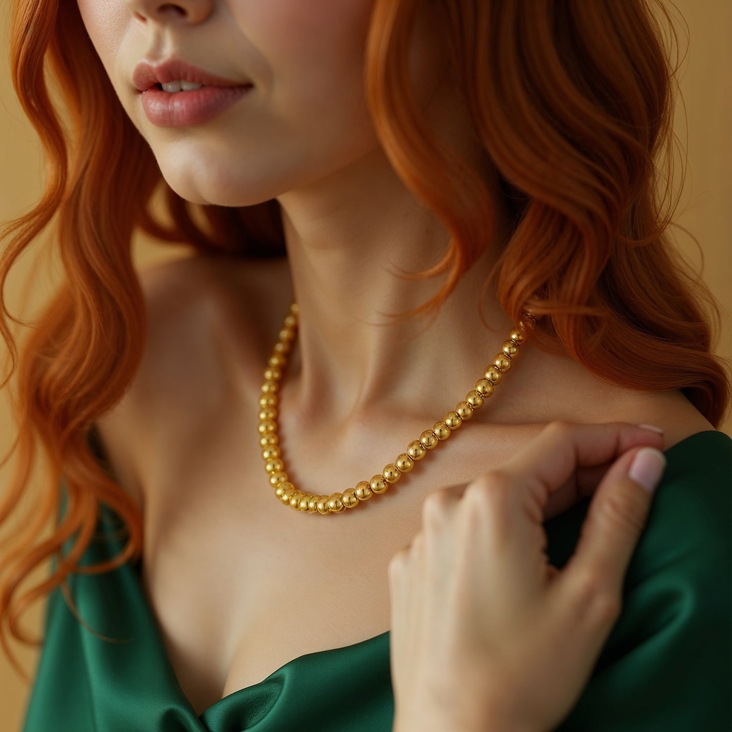 14k Yellow Gold Bead Chain Necklace(4mm)