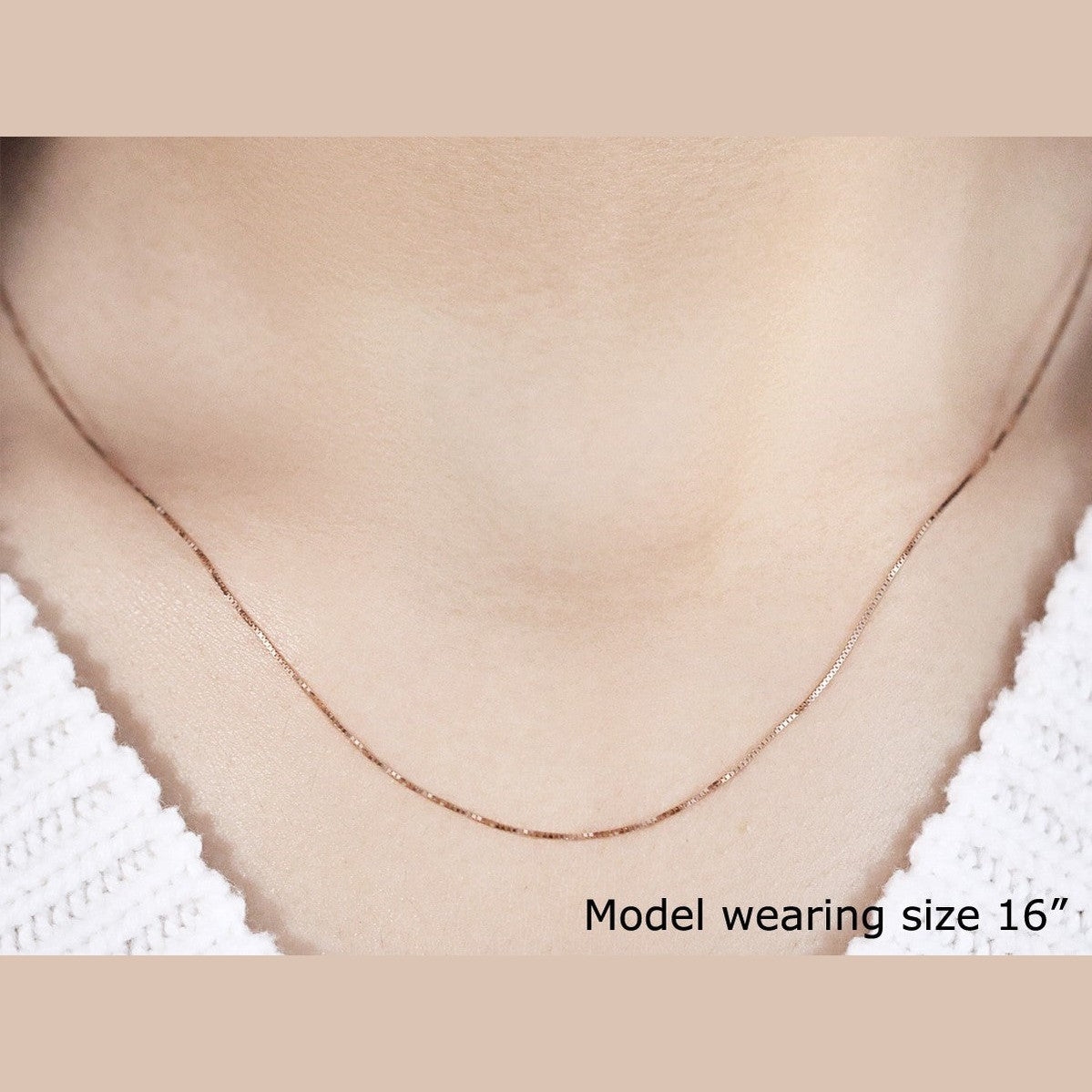 10k Rose Gold Classic Box Chain (0.45 mm)