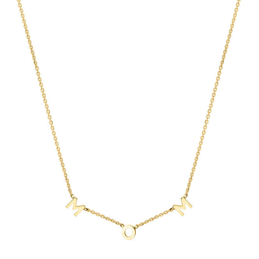 10K Yellow Gold Polished Mom Necklace