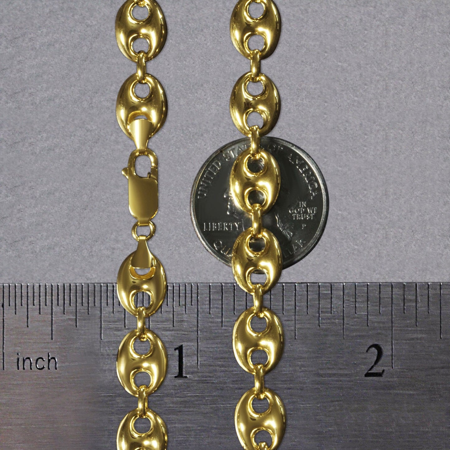 14k Yellow Gold Puffed Mariner Link Chain (9.00 mm)