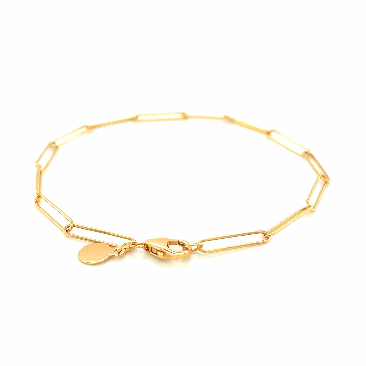 14k Yellow Gold Wire Paperclip Bracelet (2.70 mm)