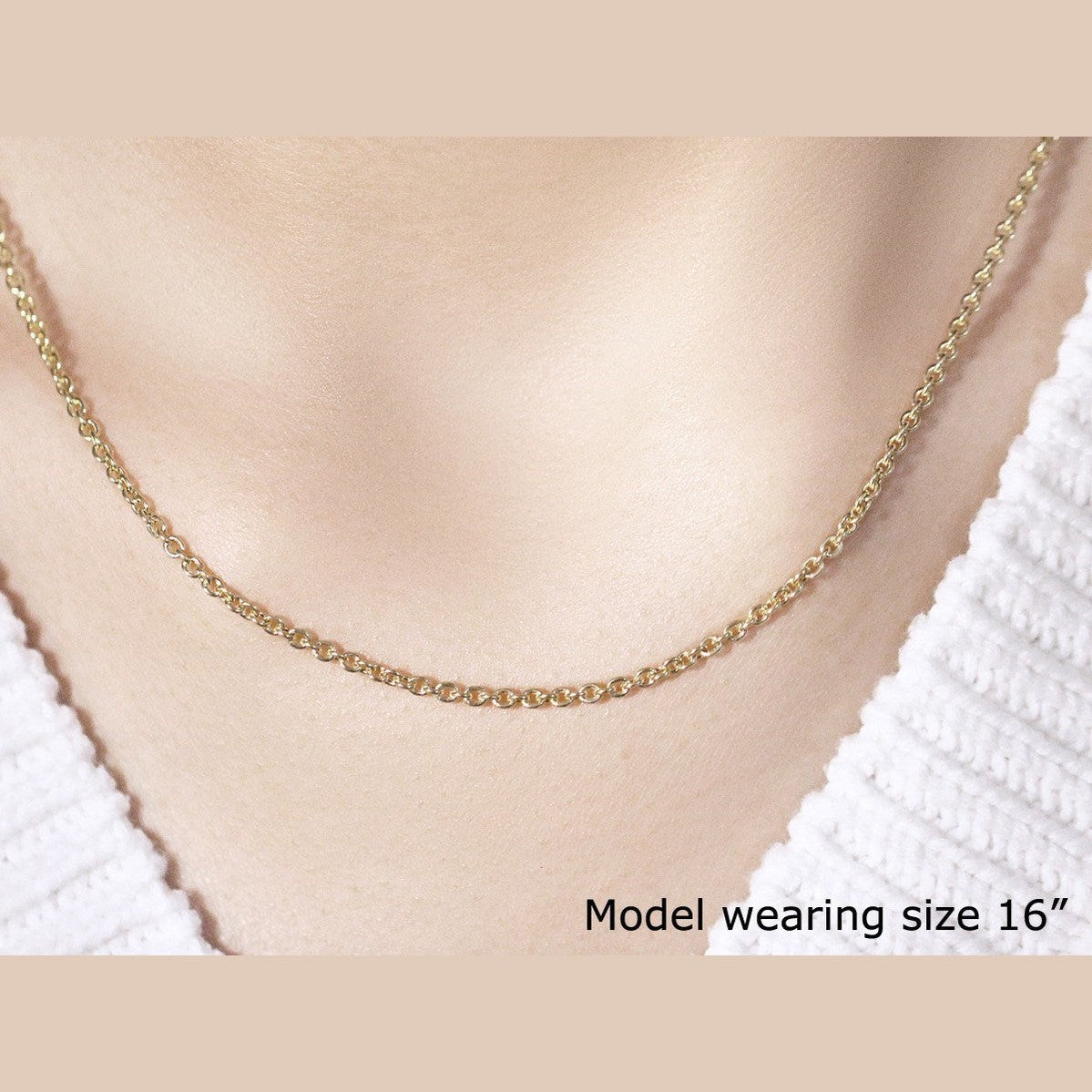 2.2mm 14K Yellow Gold Forsantina Lite Cable Link Chain