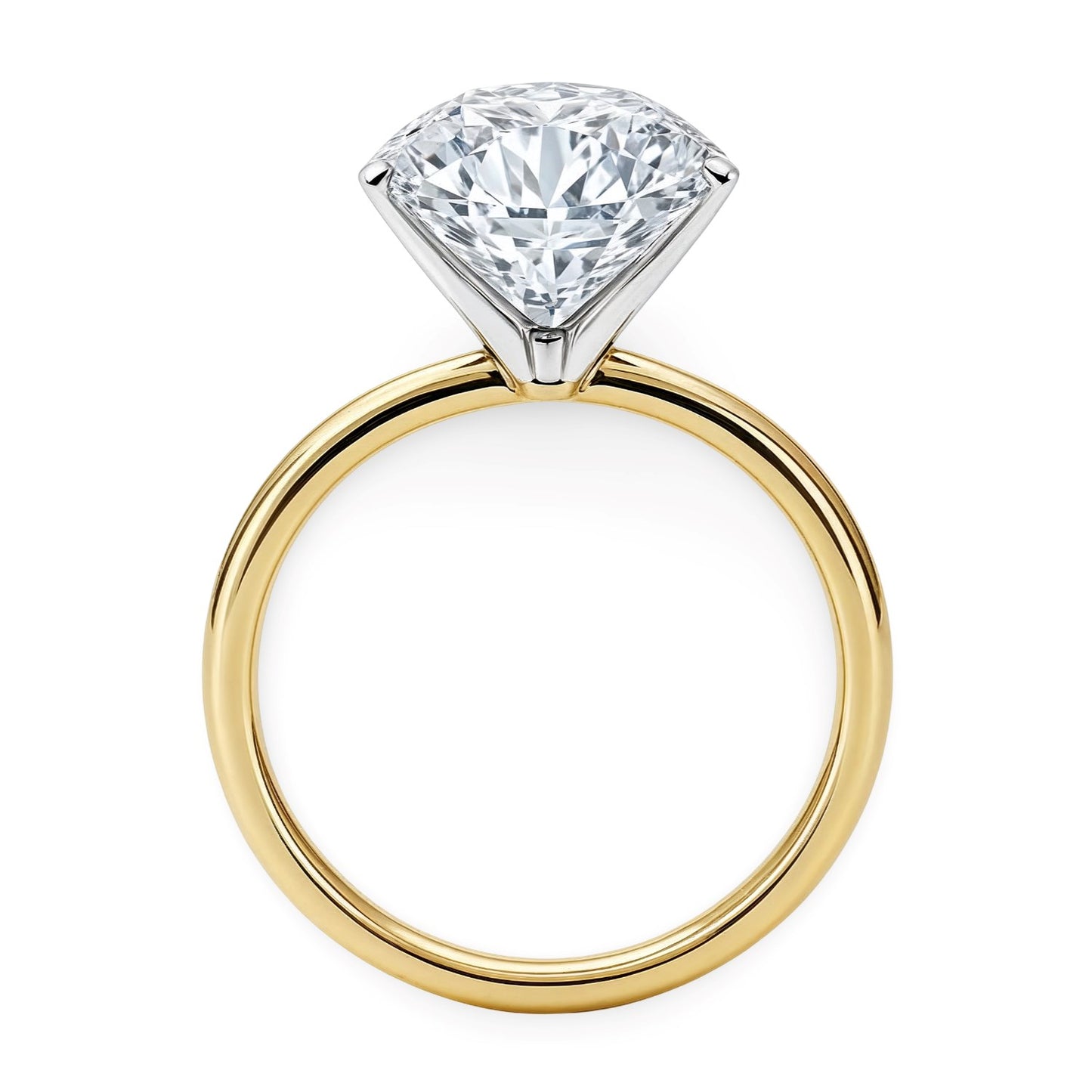 3 Carat Round Lab Grown IGI G/VS1 Diamond Solitaire Ring in 10K Yellow Gold