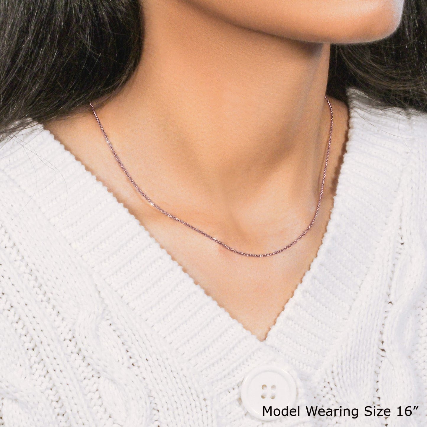 14k Rose Gold Diamond Cut Cable Link Chain (1.10 mm)