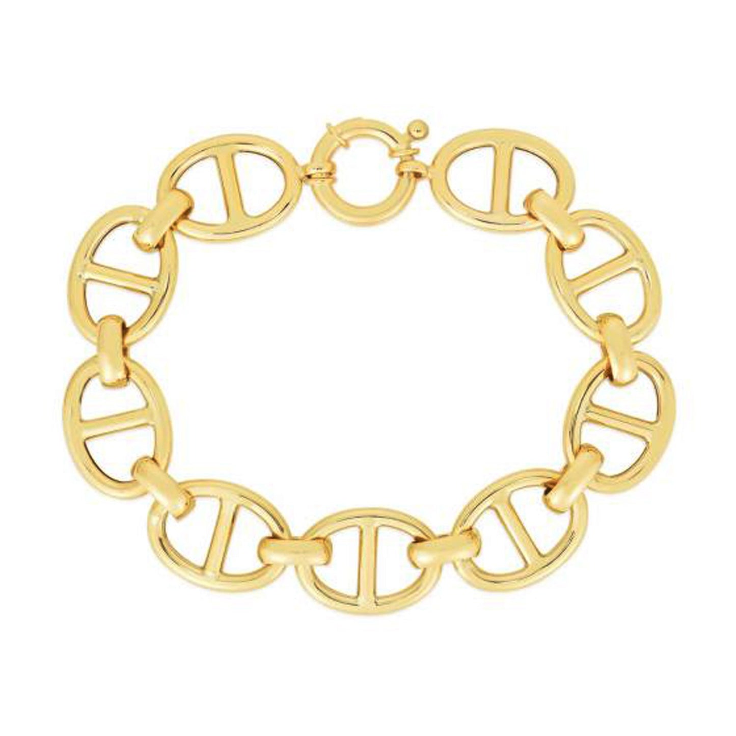 14k Yellow Gold High Polish Mariner Link Bracelet (13.80 mm)
