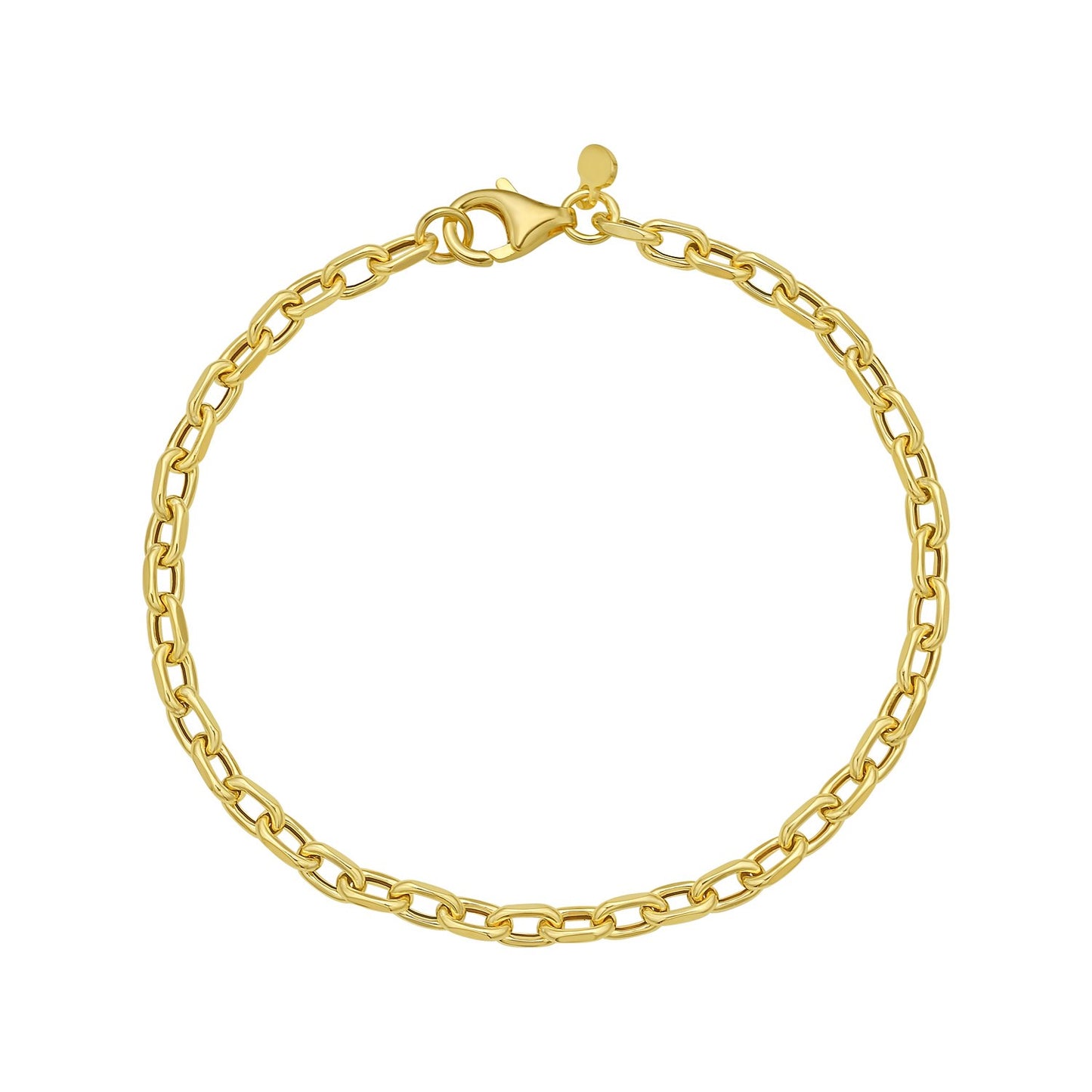 14K Yellow Gold Cable Chain Bracelet (3.30 mm)