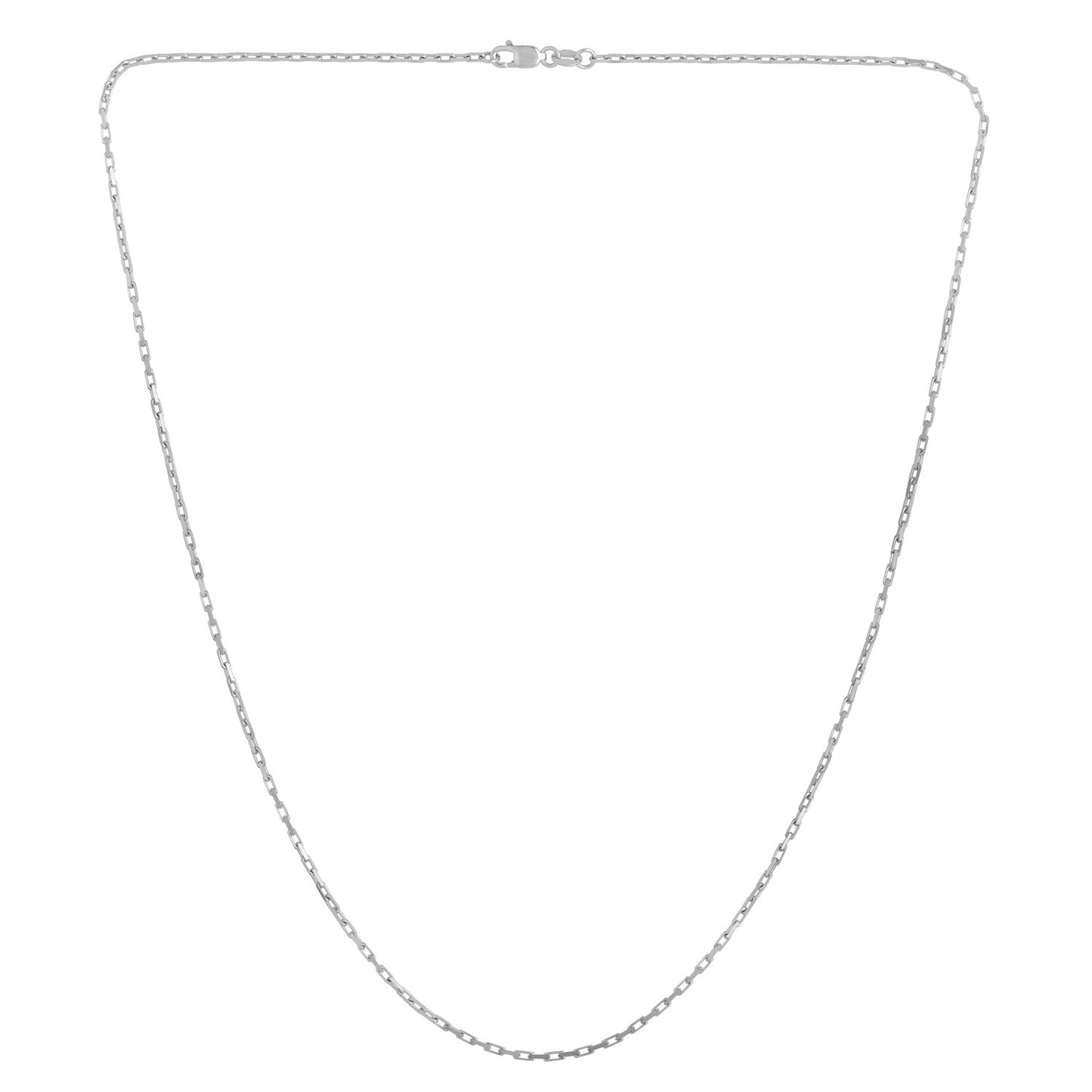 14k White Gold French Cable Chain (1.30 mm)
