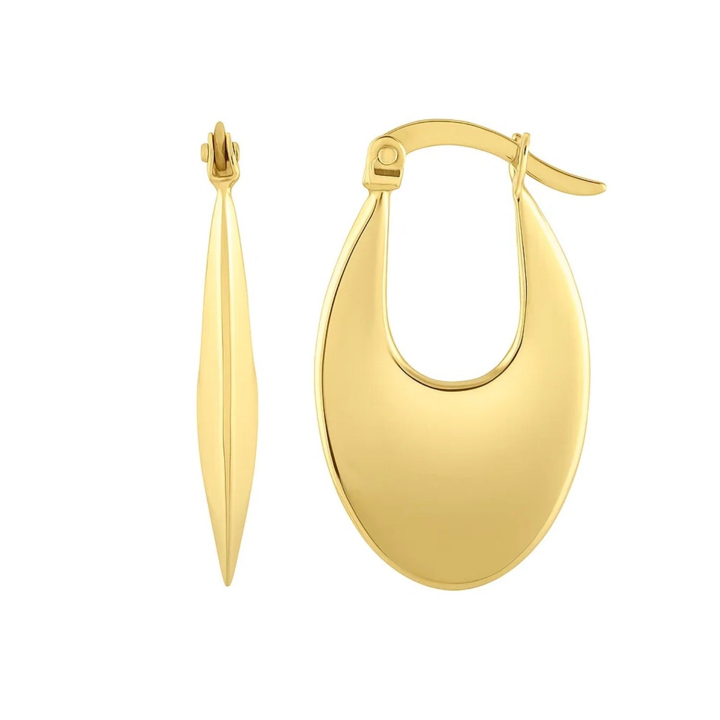 Creole Oval Hoop Earrings in 14K Yellow Gold