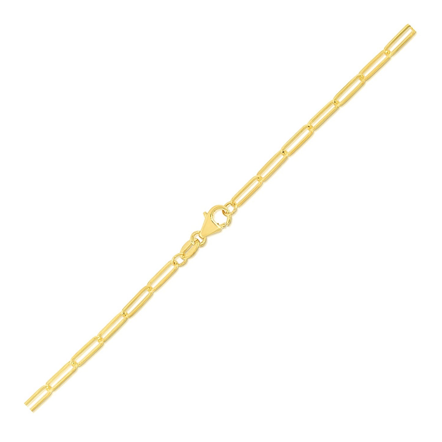 10K Yellow Gold Paperclip Bracelet (2.50 mm)