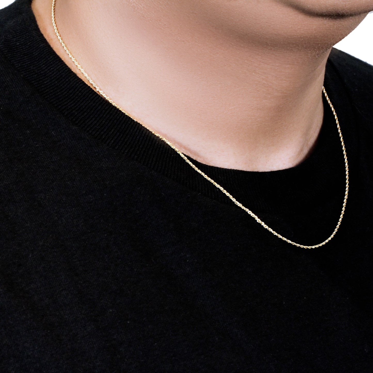 10k Yellow Gold Solid Diamond Cut Rope Chain (1.40 mm)
