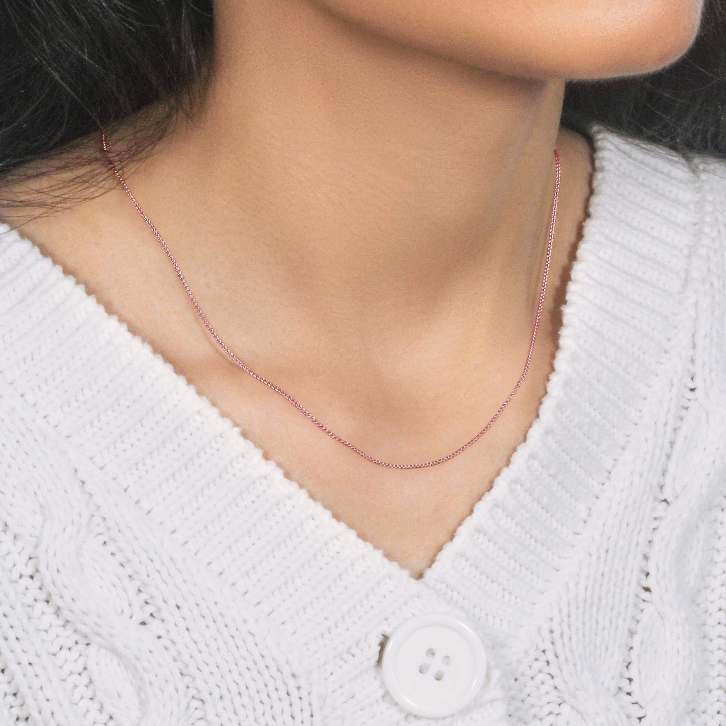 14k Rose Gold Round Wheat Chain (1.00 mm)