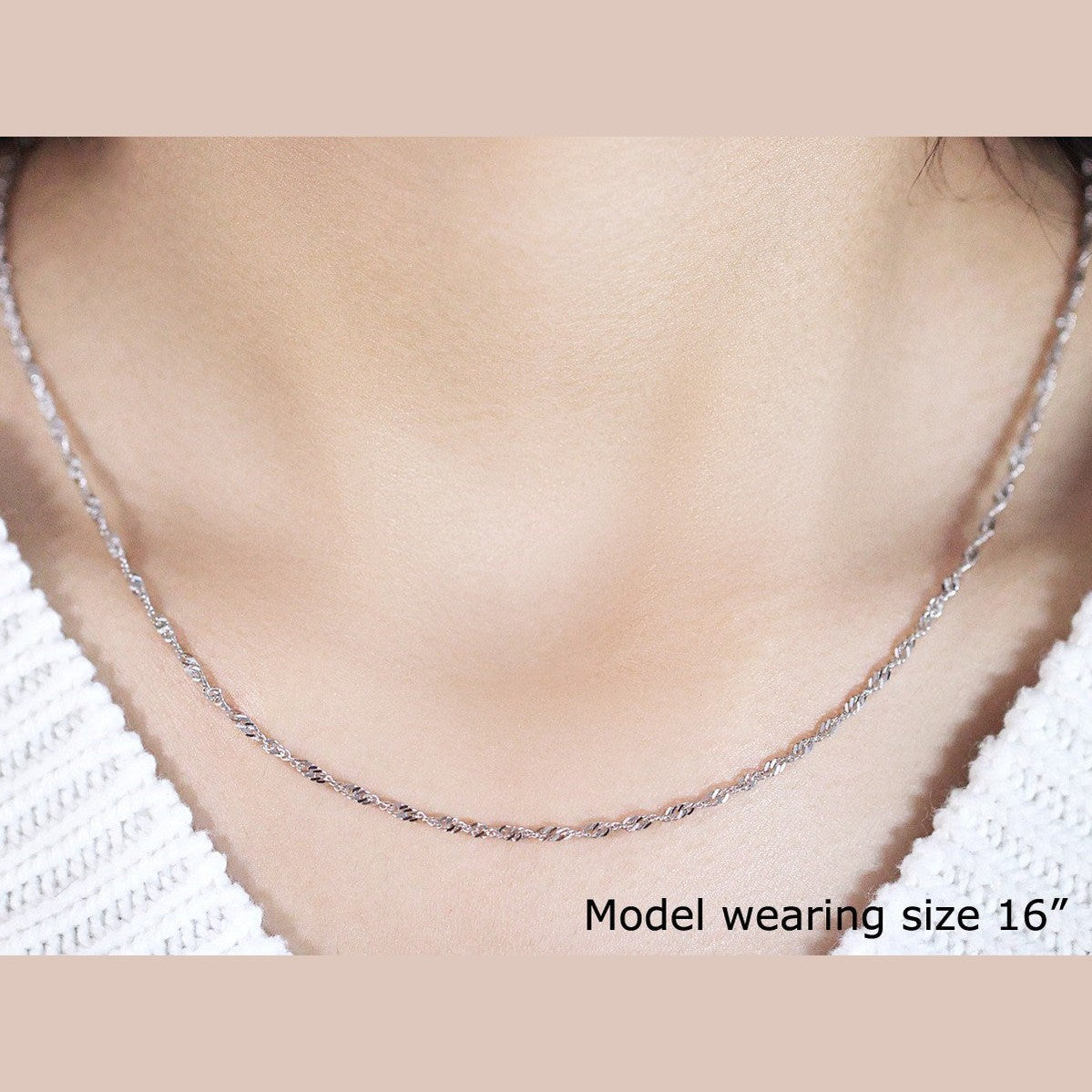 14k White Gold Singapore Chain (1.80 mm)