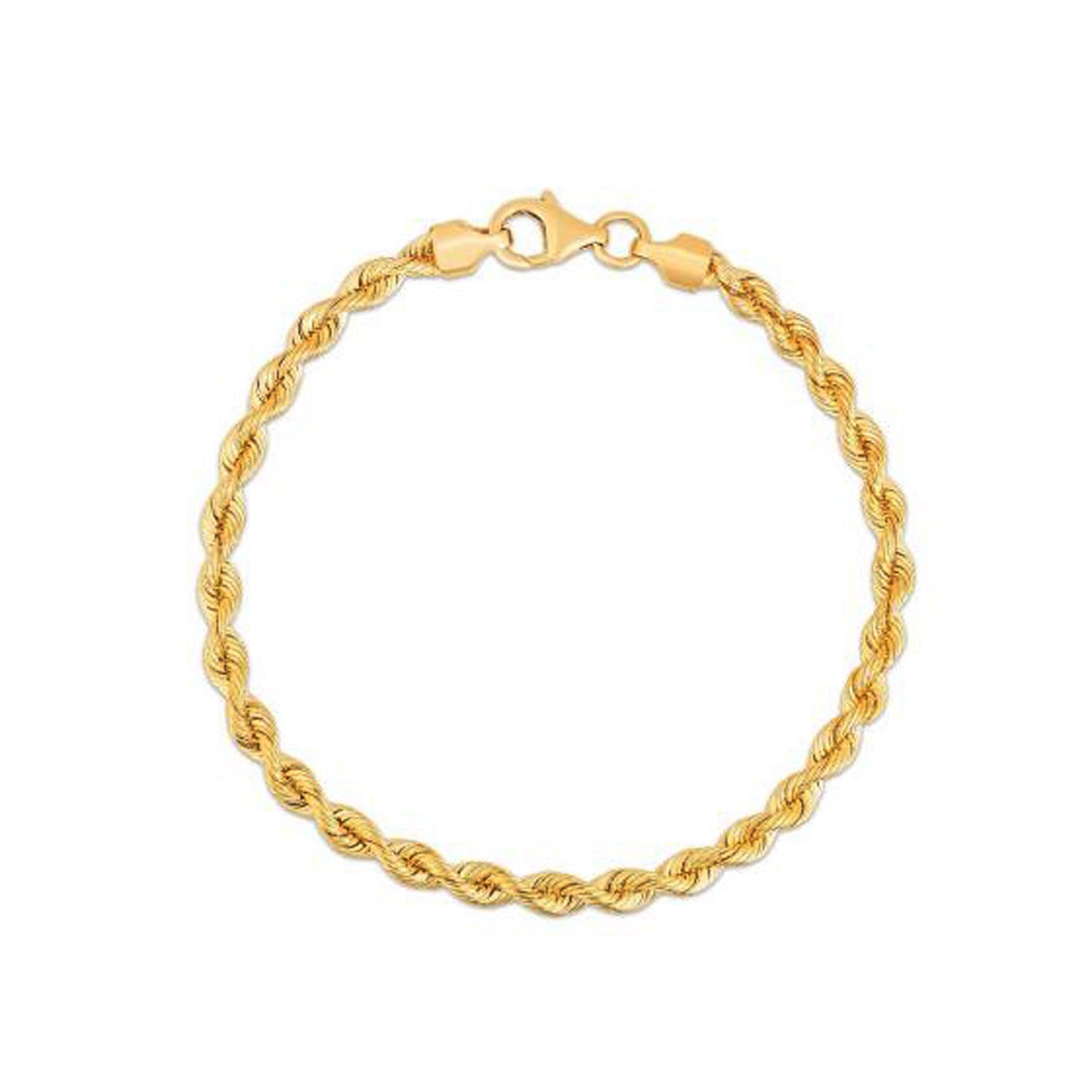 Silk Rope Chain Bracelet in 14k Yellow Gold (3.70 mm)