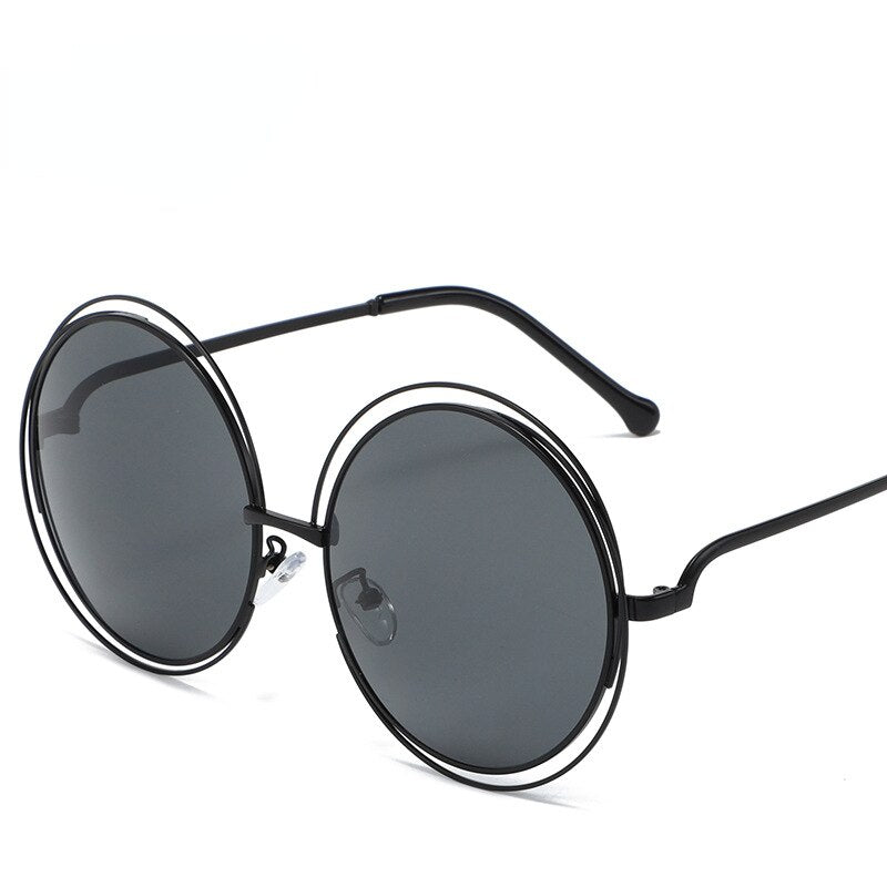 Round Oversized Circle Gradient Mirror Sunglasses