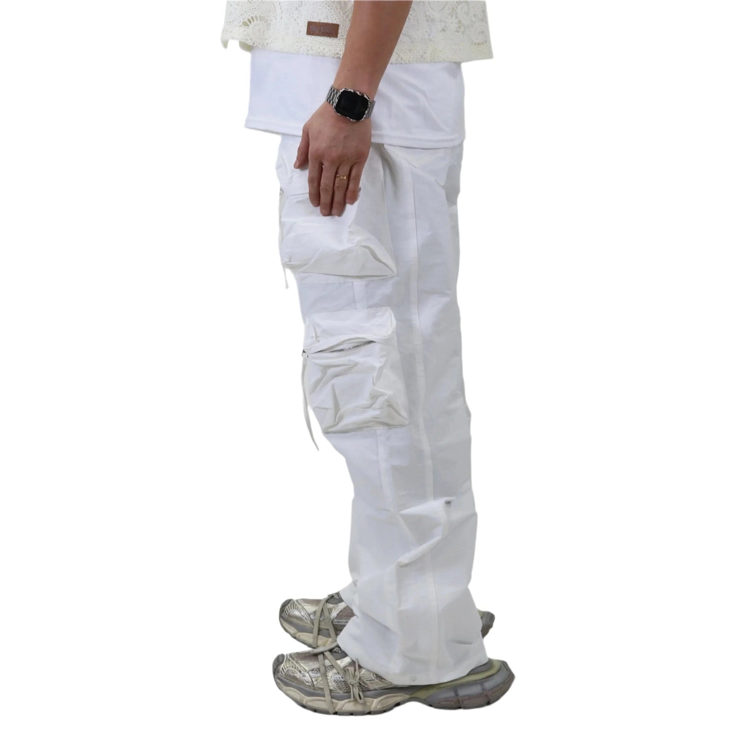 REVOL FINE TWILL NYLON BAGGY FIT CARGO PANTS