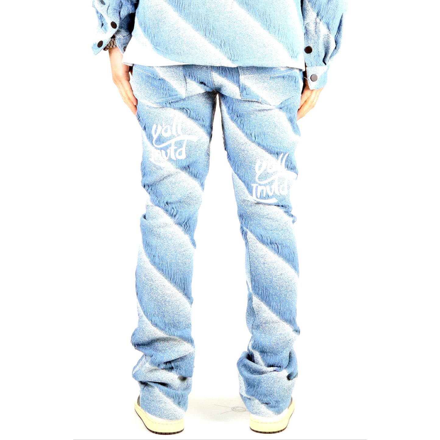 Men's premium jacquard pattern slim fit denim pant.