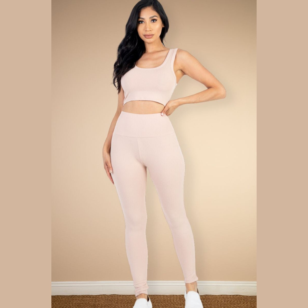 Ribbed Crop Top & Leggings Set